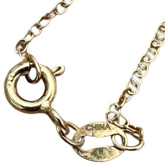 18KT Gold Plated Sterling Silver Crystal Concave Mom Rose Heart Pendant 4g - Picture 6 of 16